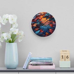 Autumn Sunset Natural Art Wall Clock