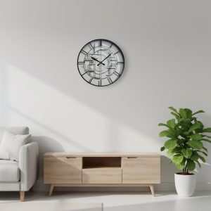 Modern geometric relief wall clock