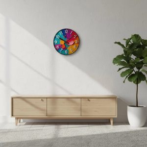 Vivid and lifelike brushstroke art wall clock